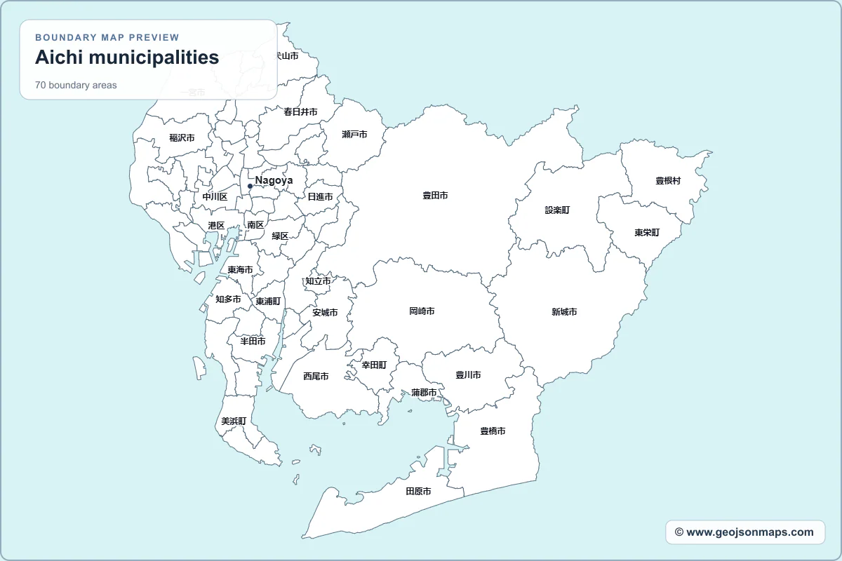 Preview of Aichi municipalities map