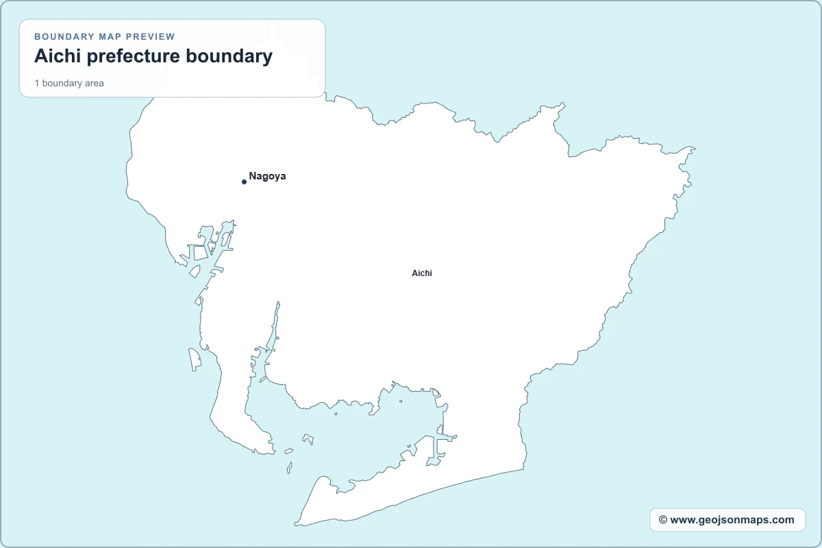 Preview of Aichi prefecture boundary map
