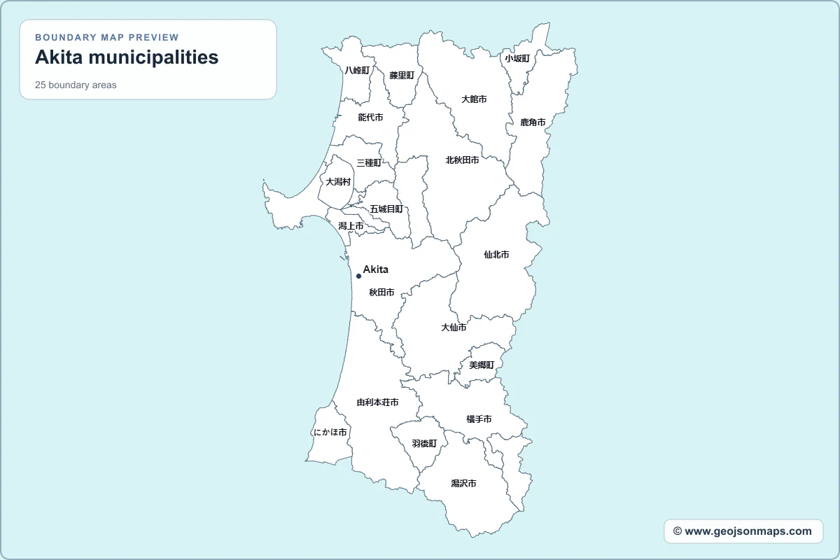Preview of Akita municipalities map