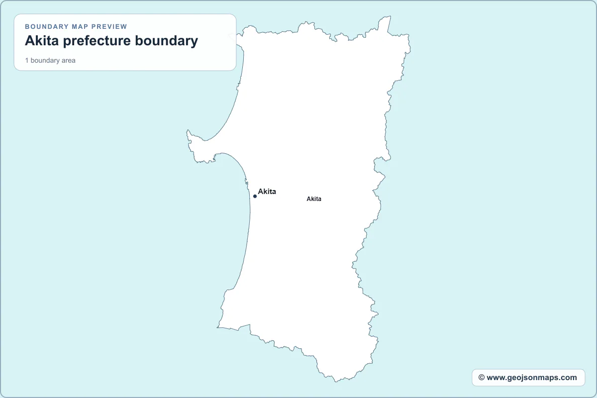Preview of Akita prefecture boundary map