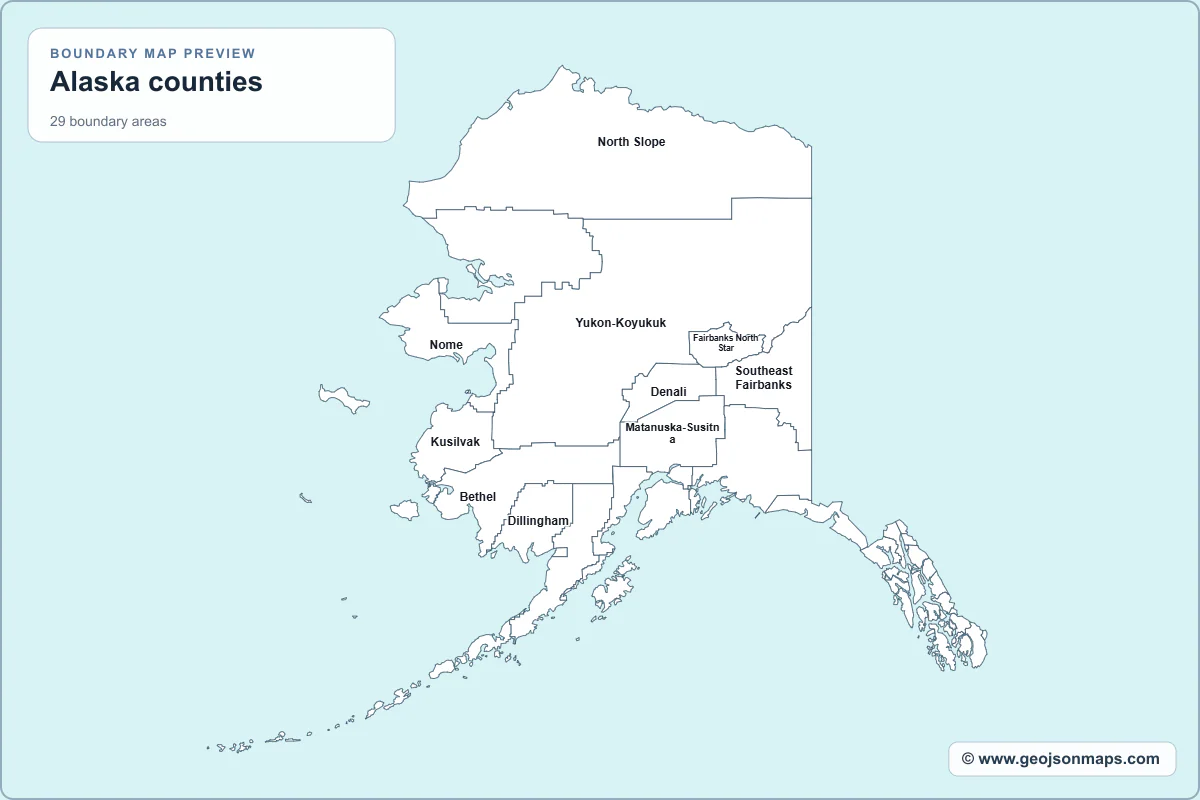 Preview of Alaska counties map