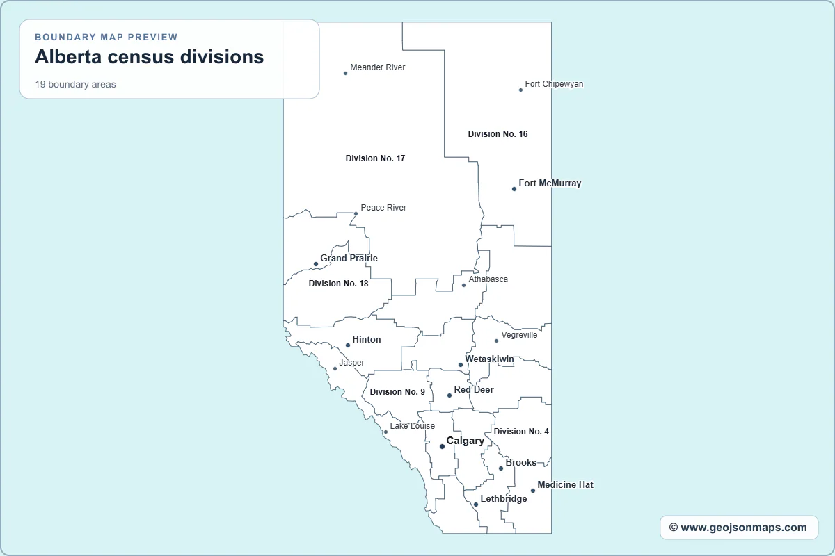 Preview of Alberta census divisions map