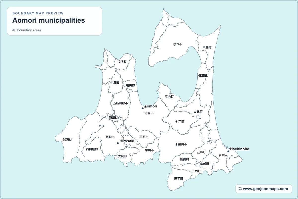 Preview of Aomori municipalities map