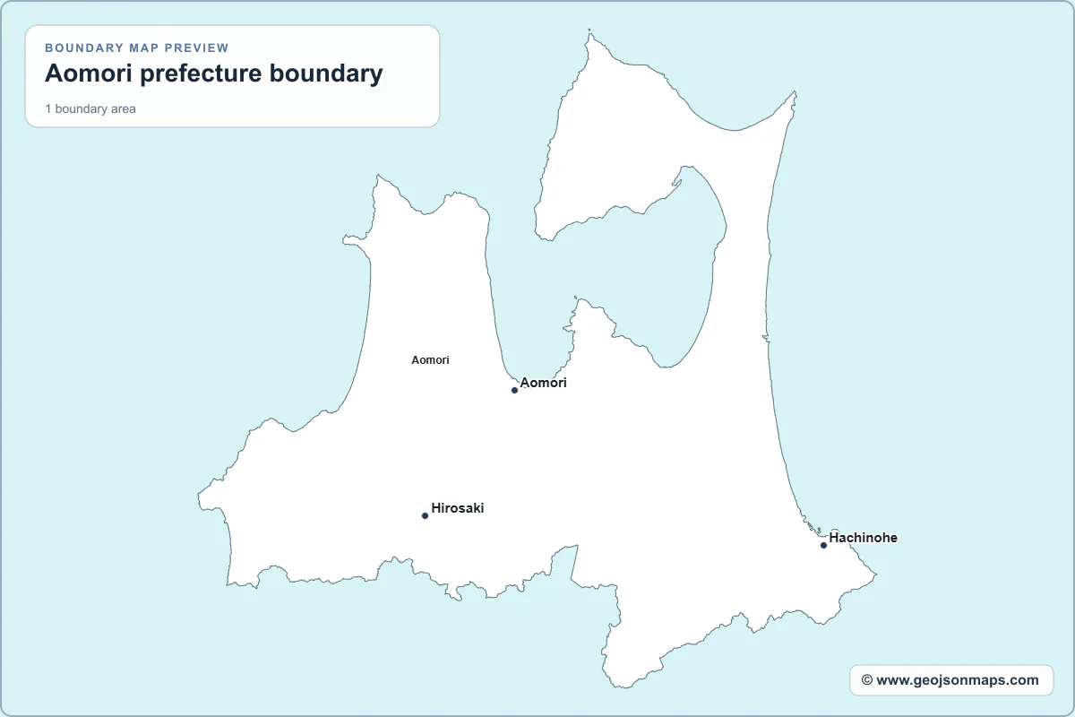 Preview of Aomori prefecture boundary map