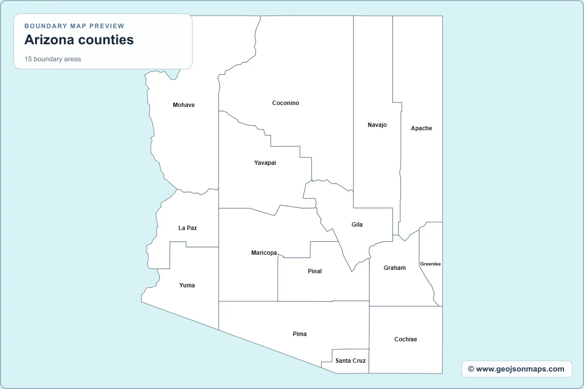 Preview of Arizona counties map