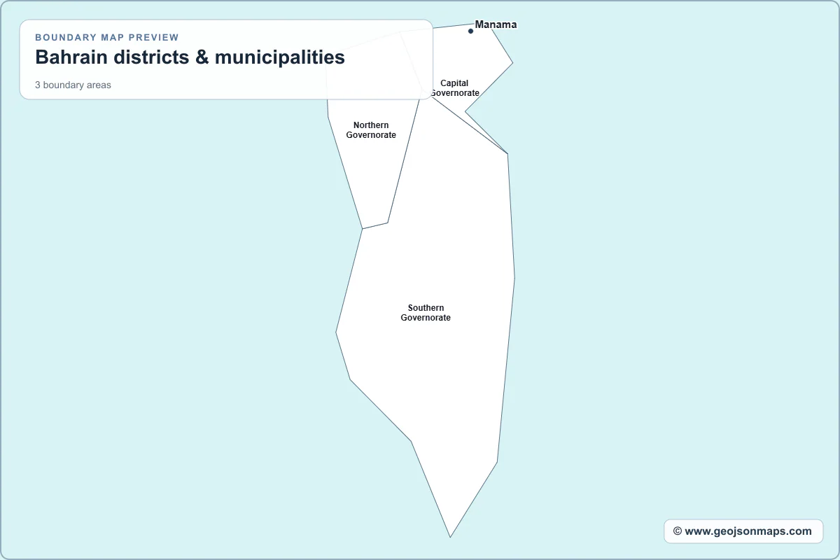 Preview of Bahrain districts & municipalities map