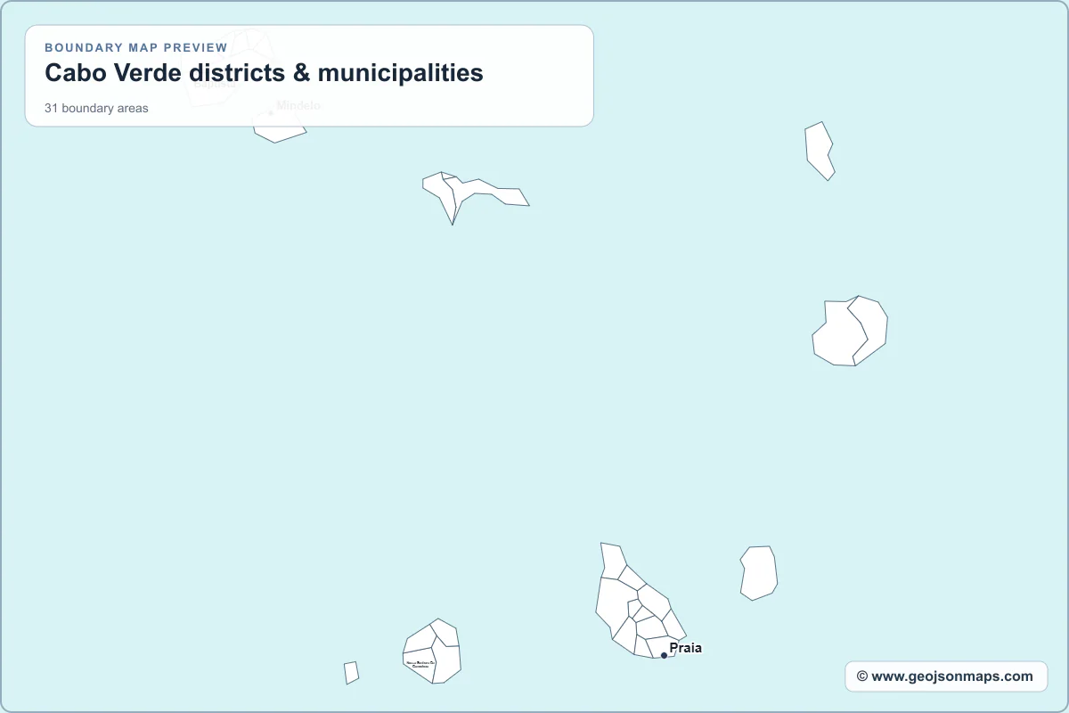 Preview of Cabo Verde districts & municipalities map