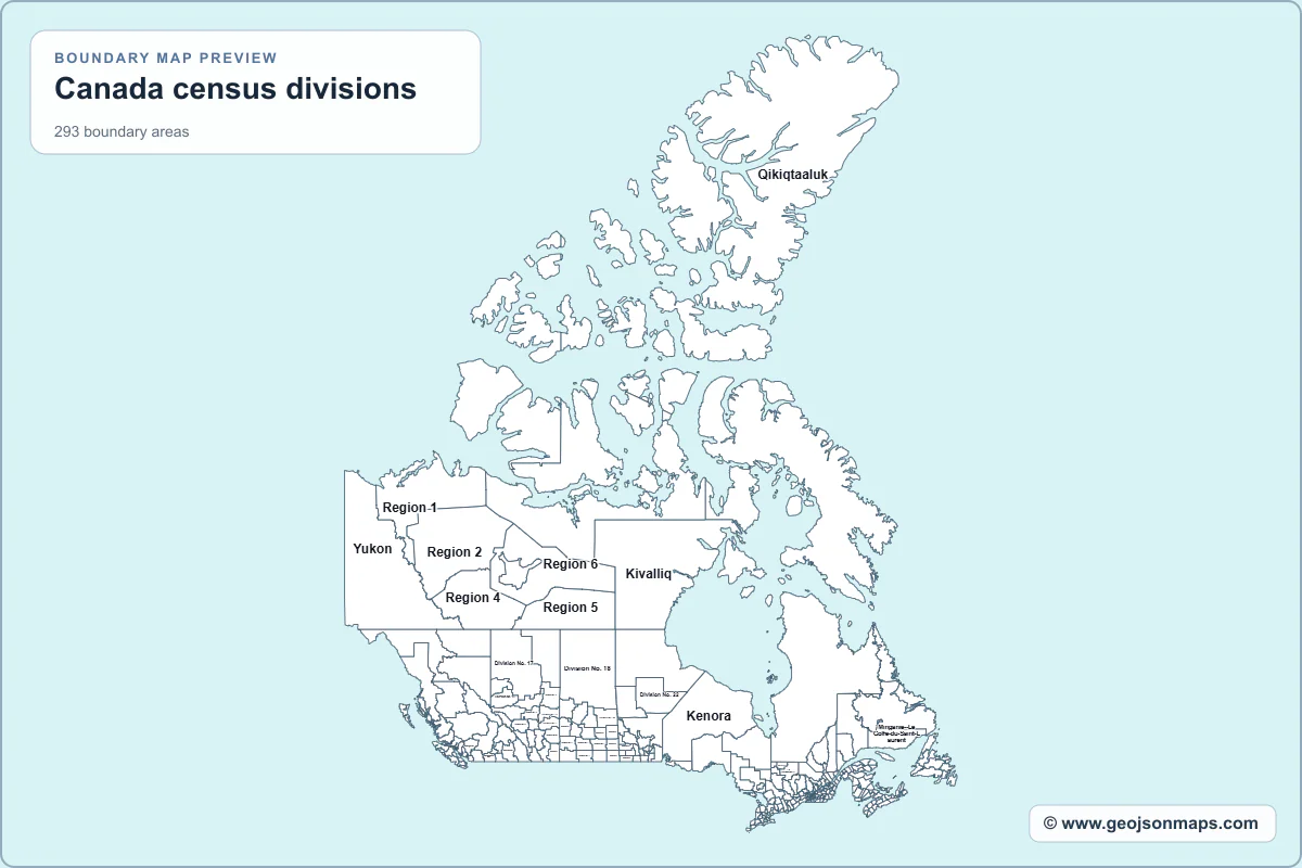 Preview of Canada census divisions map