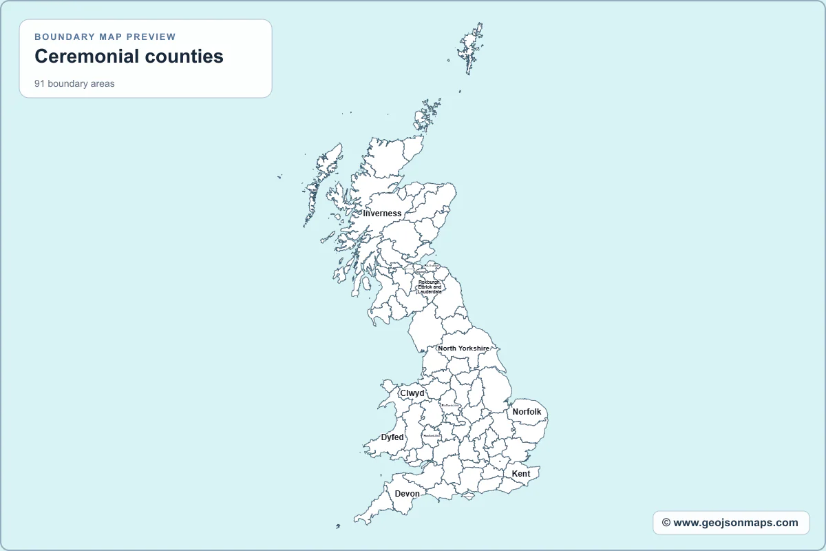 Preview of Ceremonial counties map