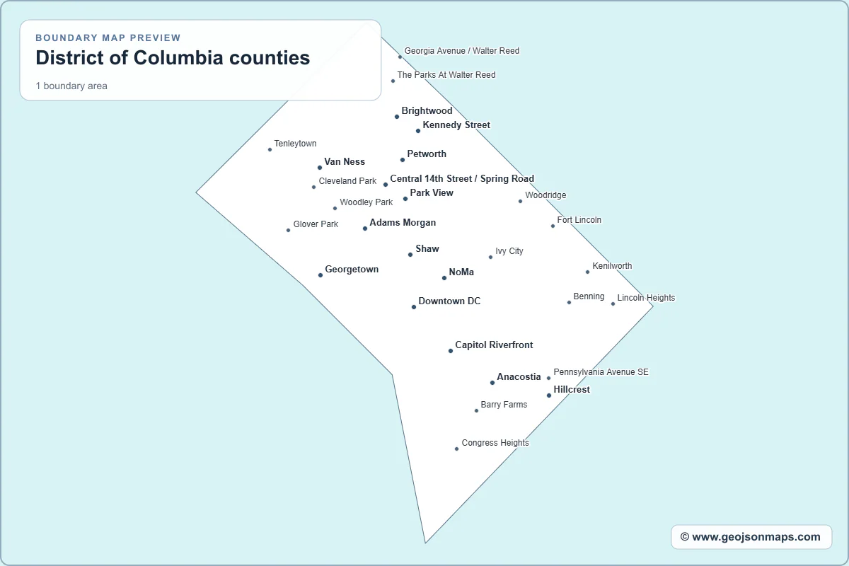 Preview of District of Columbia counties map