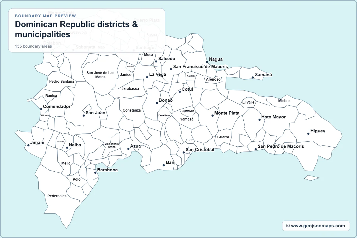 Preview of Dominican Republic districts & municipalities map