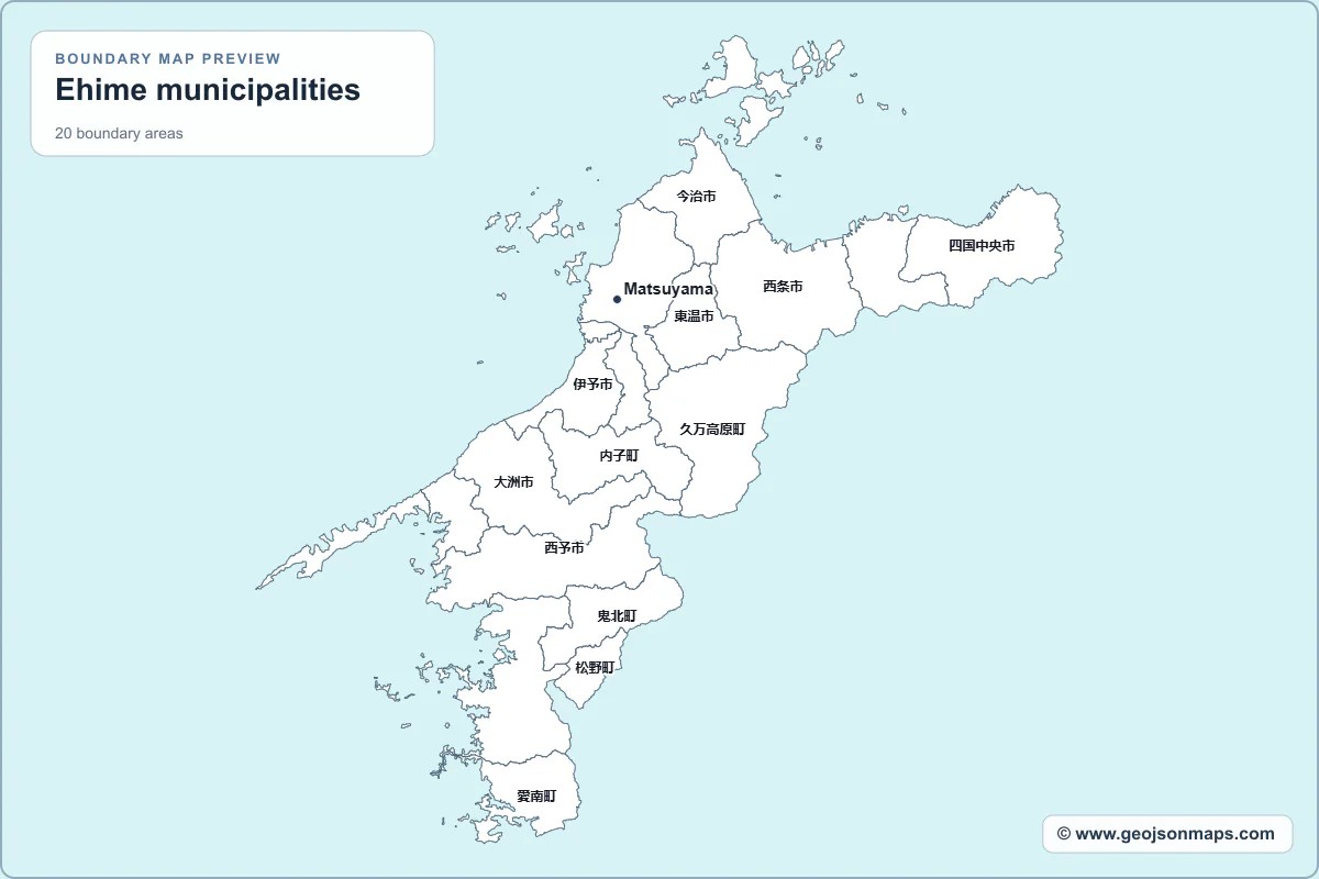 Preview of Ehime municipalities map