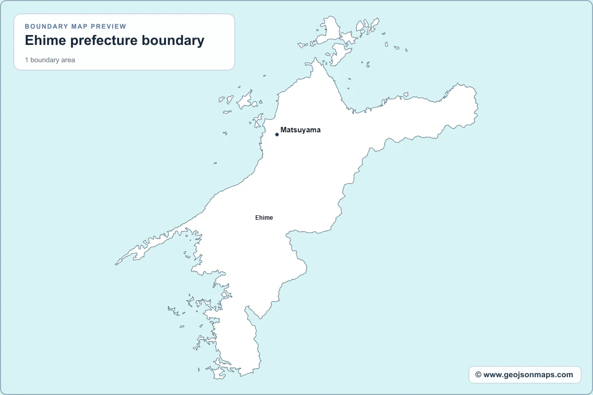 Preview of Ehime prefecture boundary map