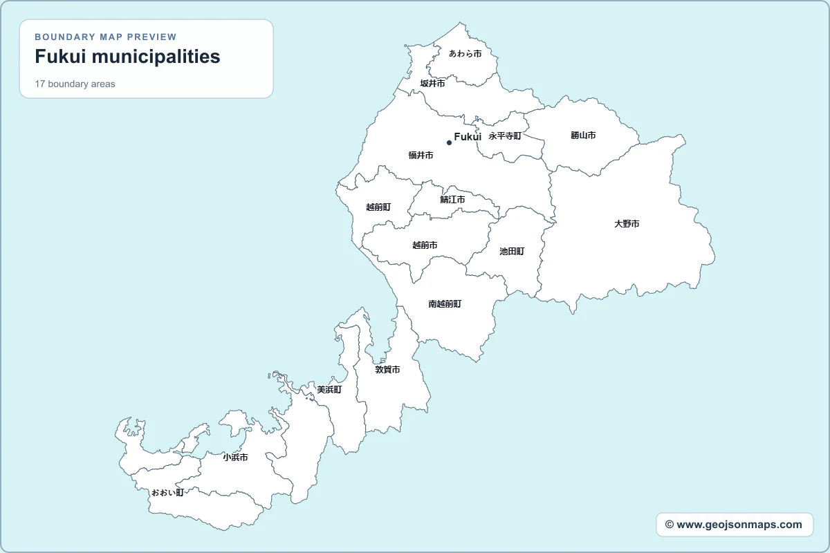 Preview of Fukui municipalities map