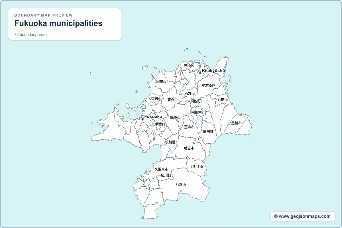 Preview of Fukuoka municipalities map