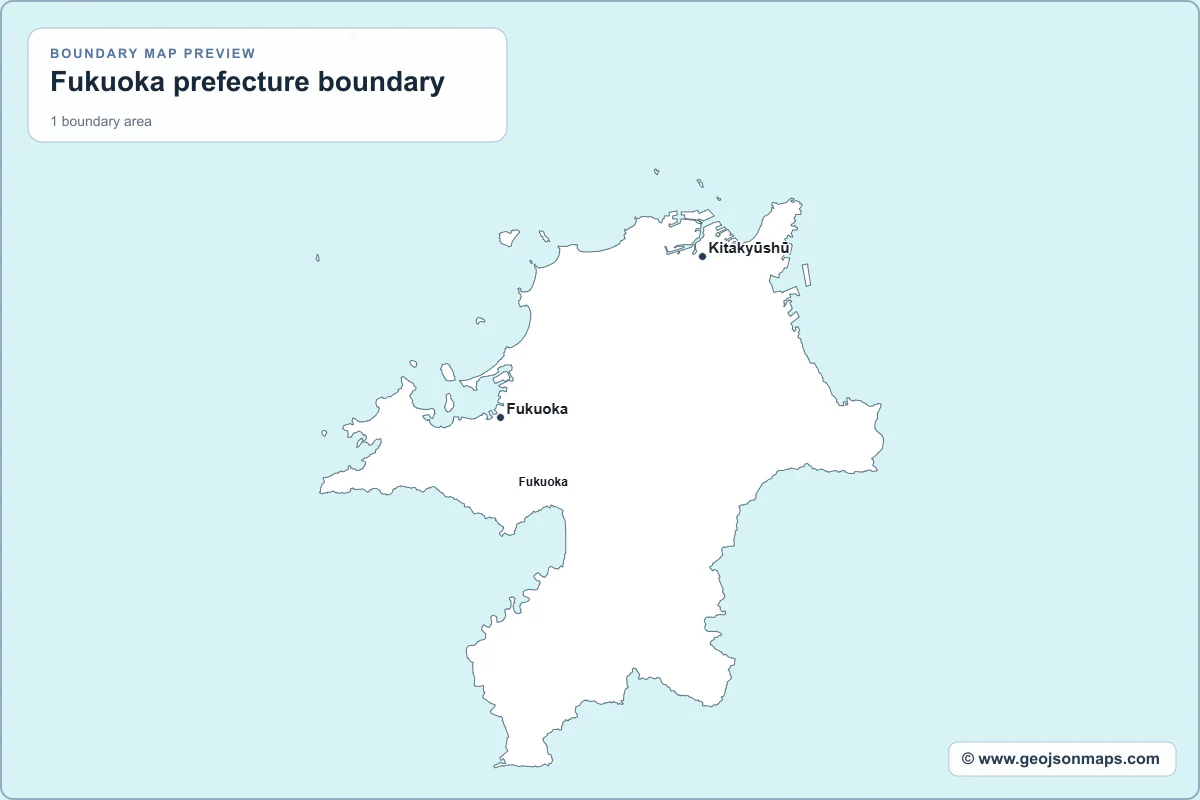 Preview of Fukuoka prefecture boundary map
