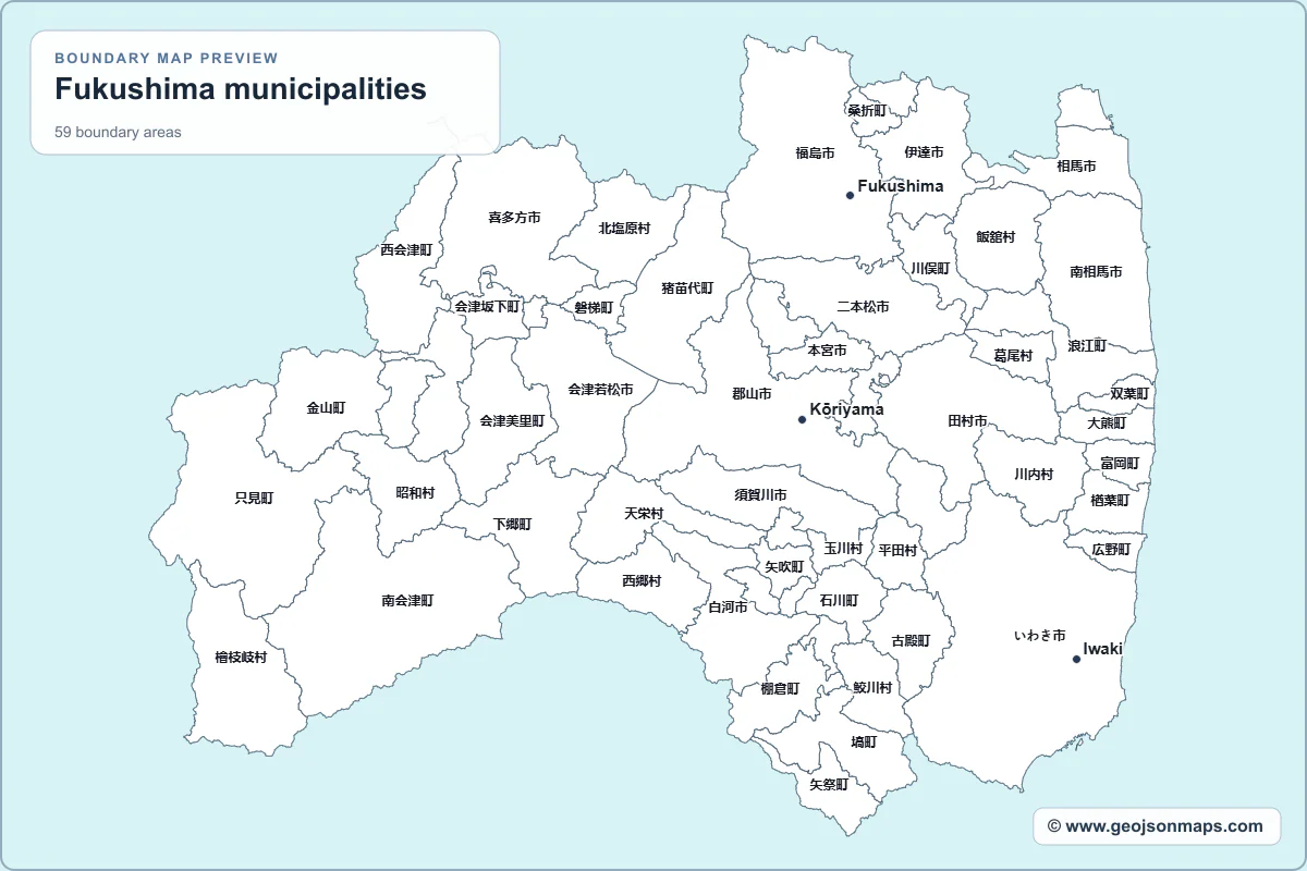 Preview of Fukushima municipalities map