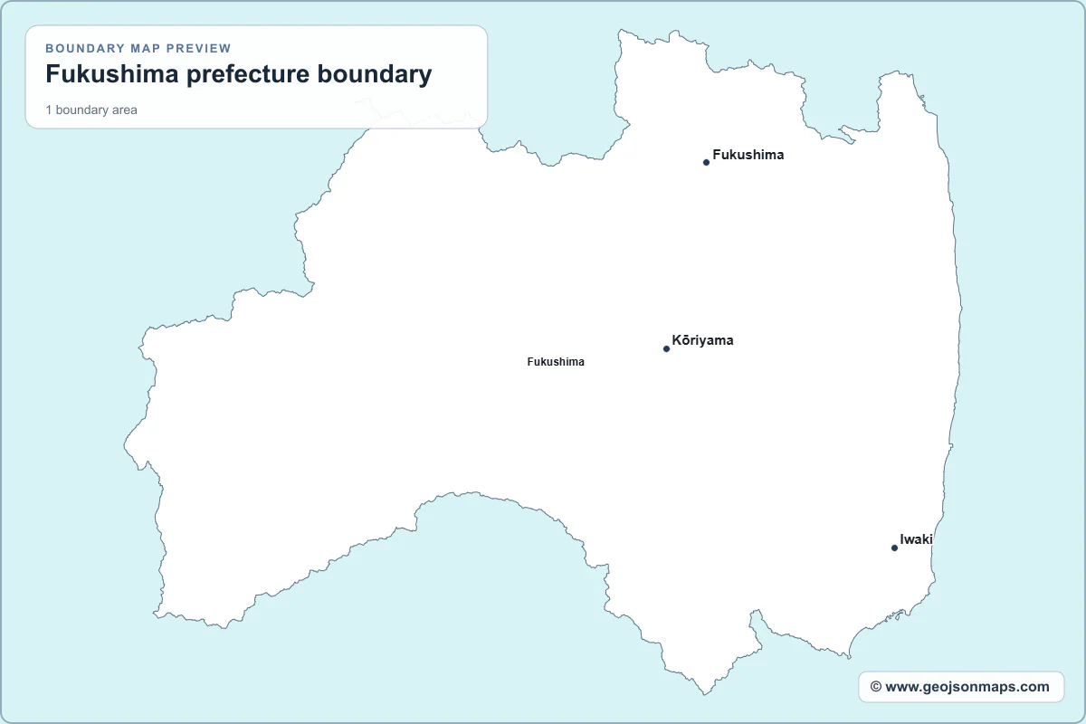 Preview of Fukushima prefecture boundary map