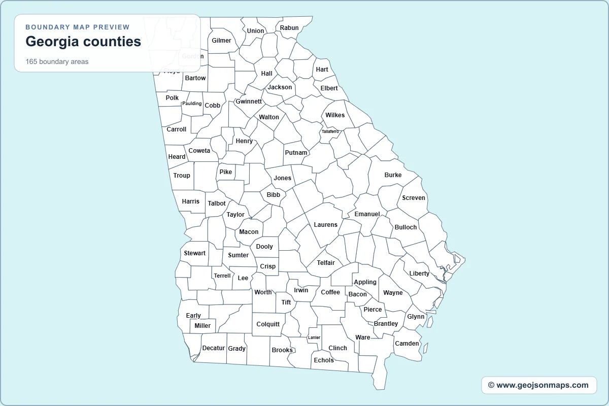 Preview of Georgia counties map