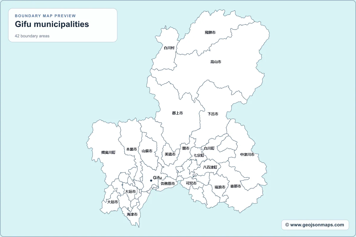 Preview of Gifu municipalities map
