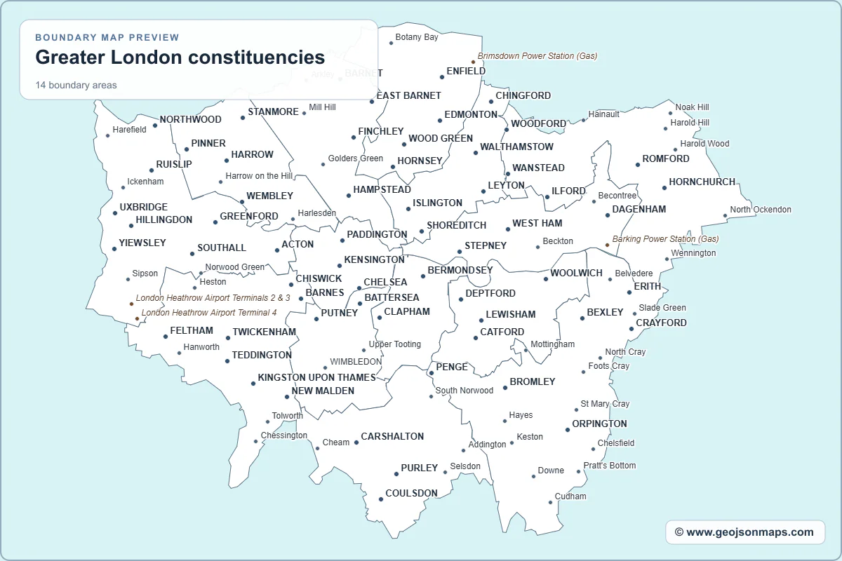 Preview of Greater London constituencies map