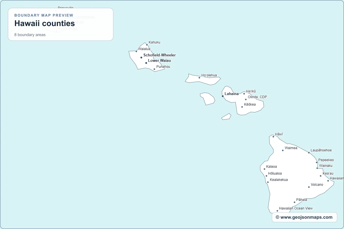 Preview of Hawaii counties map