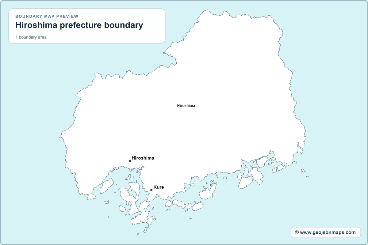 Preview of Hiroshima prefecture boundary map