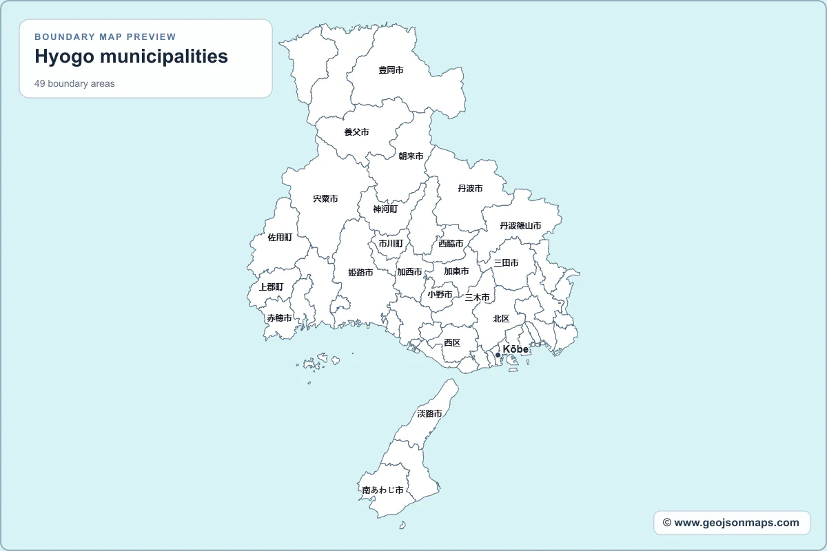 Preview of Hyogo municipalities map