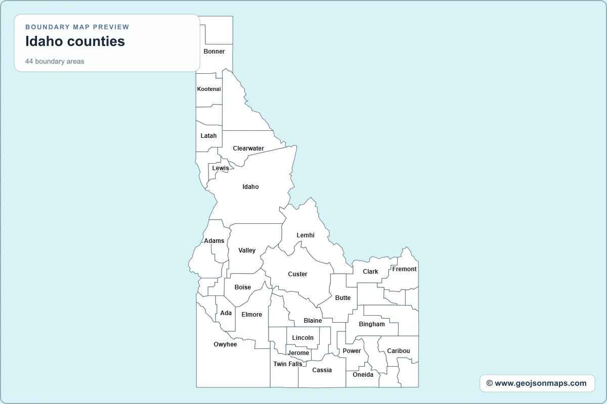 Preview of Idaho counties map