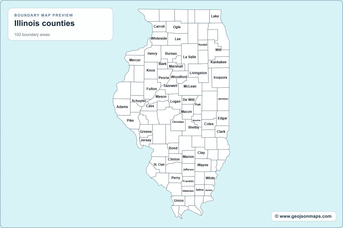 Preview of Illinois counties map