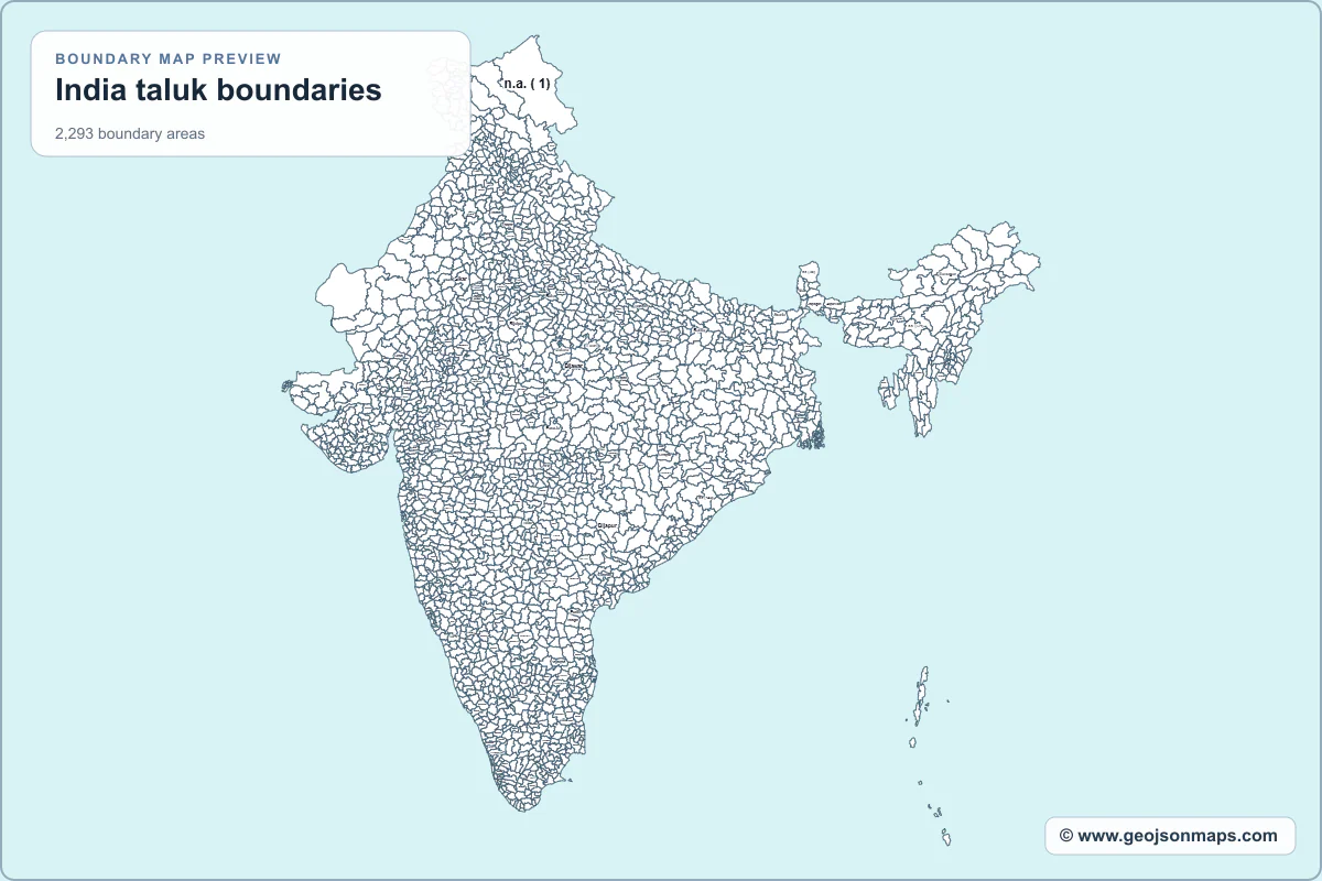 Preview of India taluk boundaries map