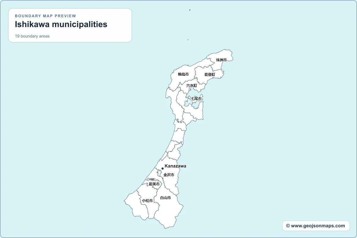 Preview of Ishikawa municipalities map