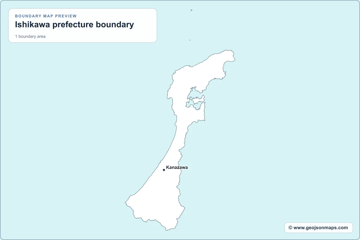 Preview of Ishikawa prefecture boundary map