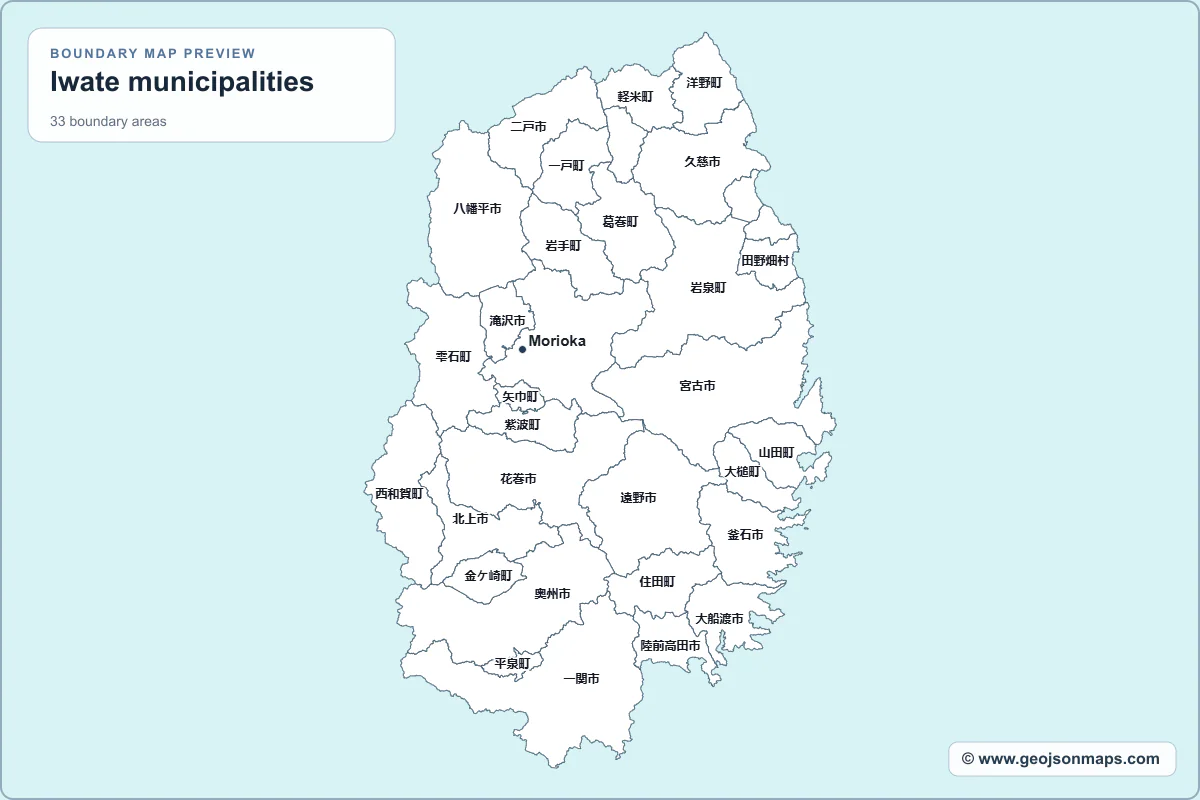 Preview of Iwate municipalities map