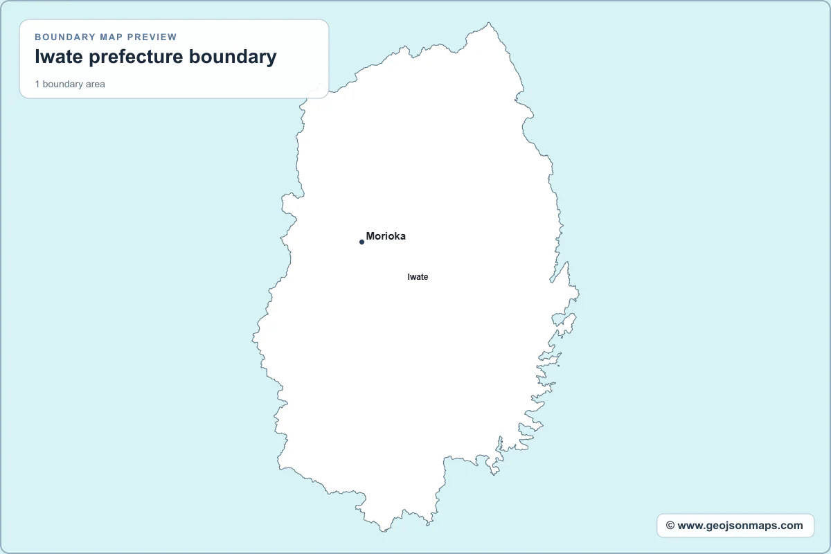 Preview of Iwate prefecture boundary map