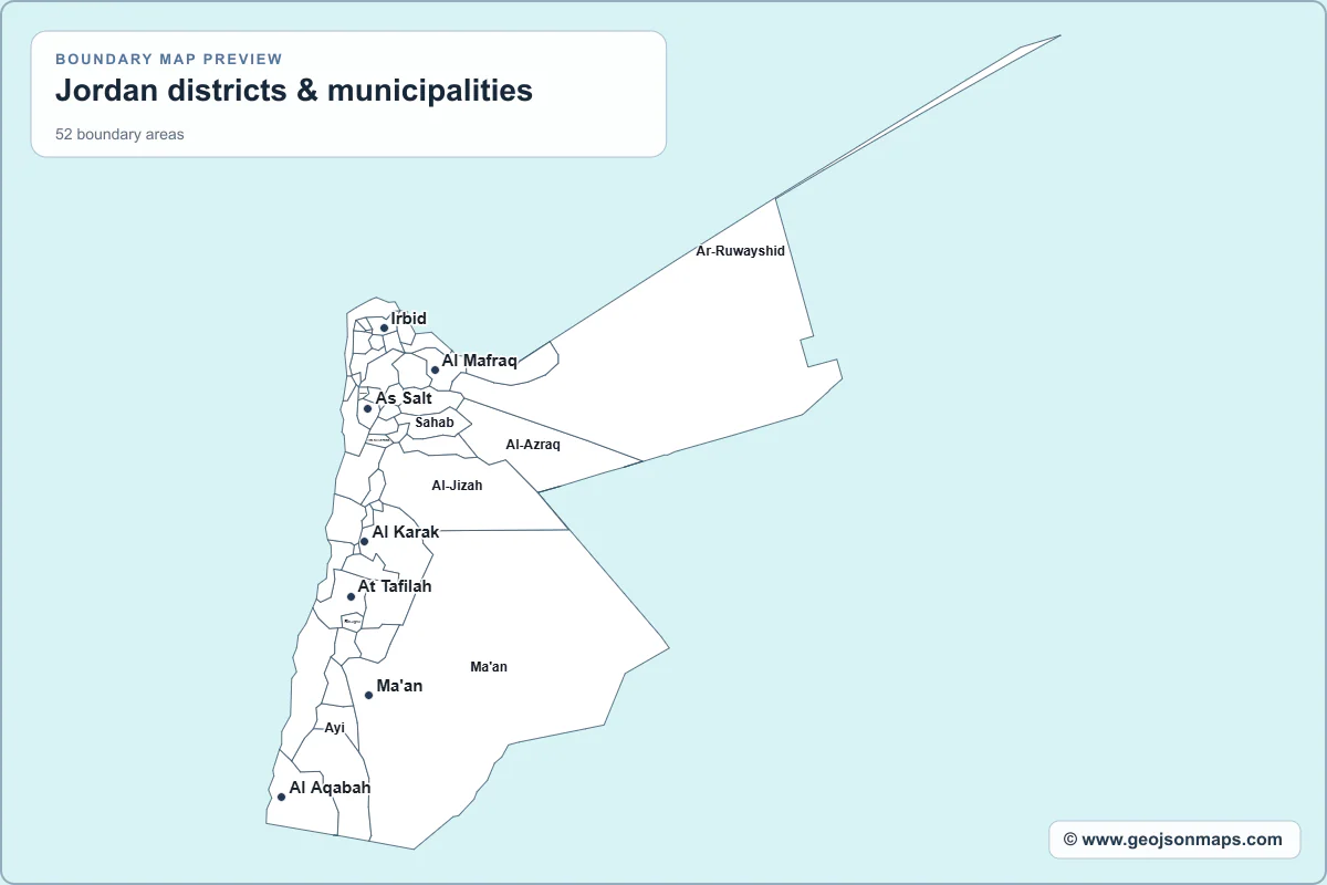 Preview of Jordan districts & municipalities map
