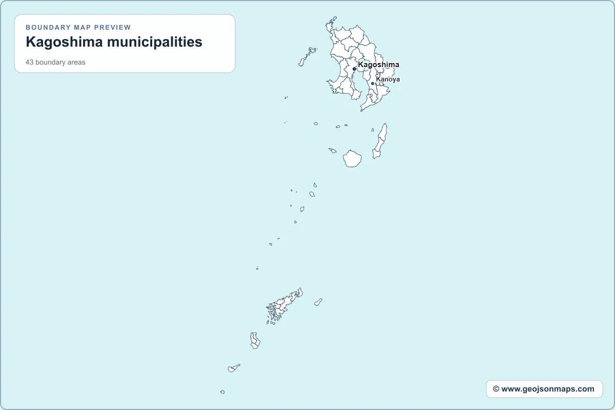 Preview of Kagoshima municipalities map