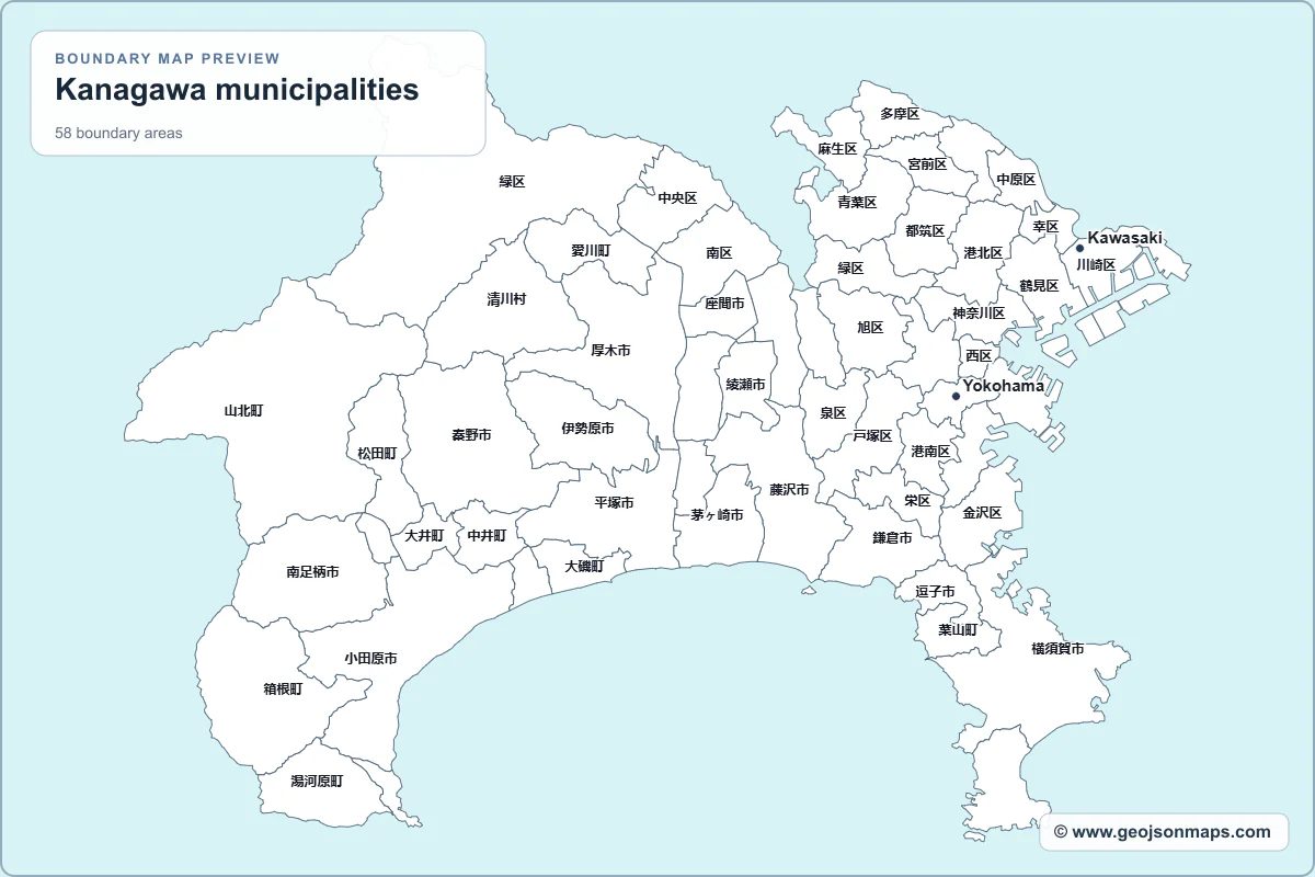 Preview of Kanagawa municipalities map