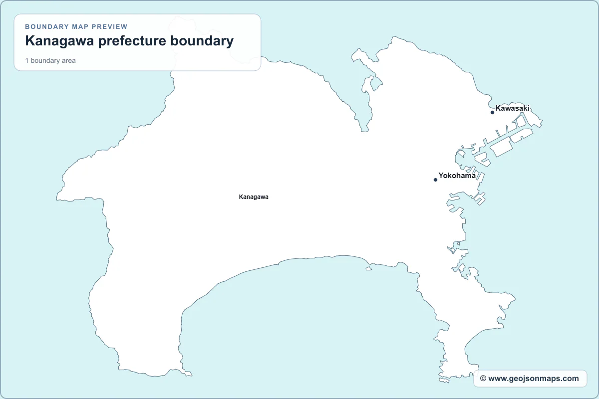 Preview of Kanagawa prefecture boundary map