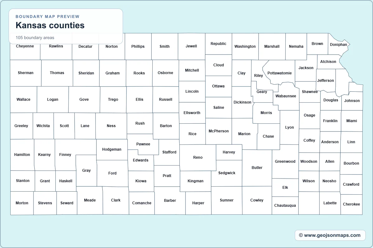 Preview of Kansas counties map