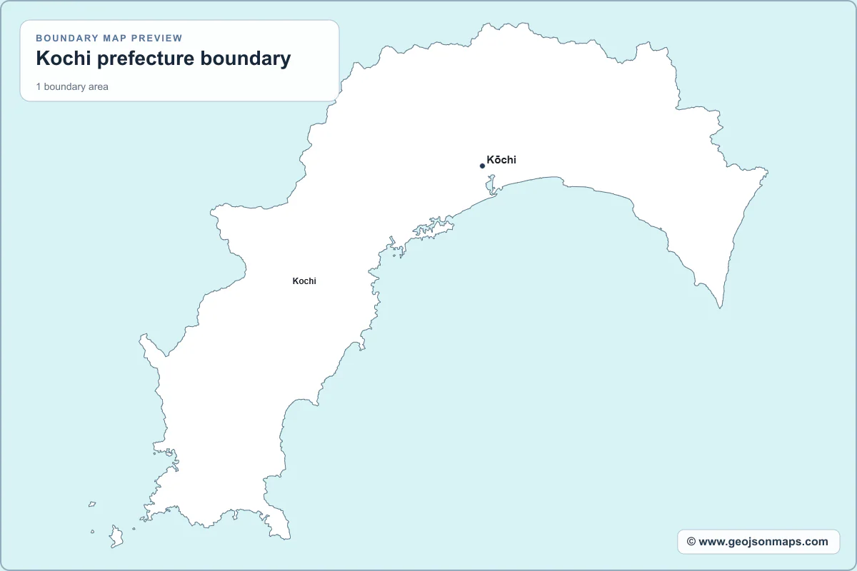 Preview of Kochi prefecture boundary map