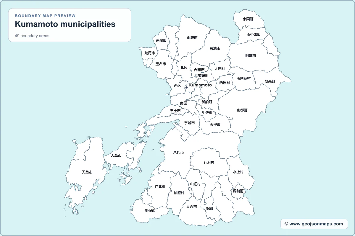 Preview of Kumamoto municipalities map