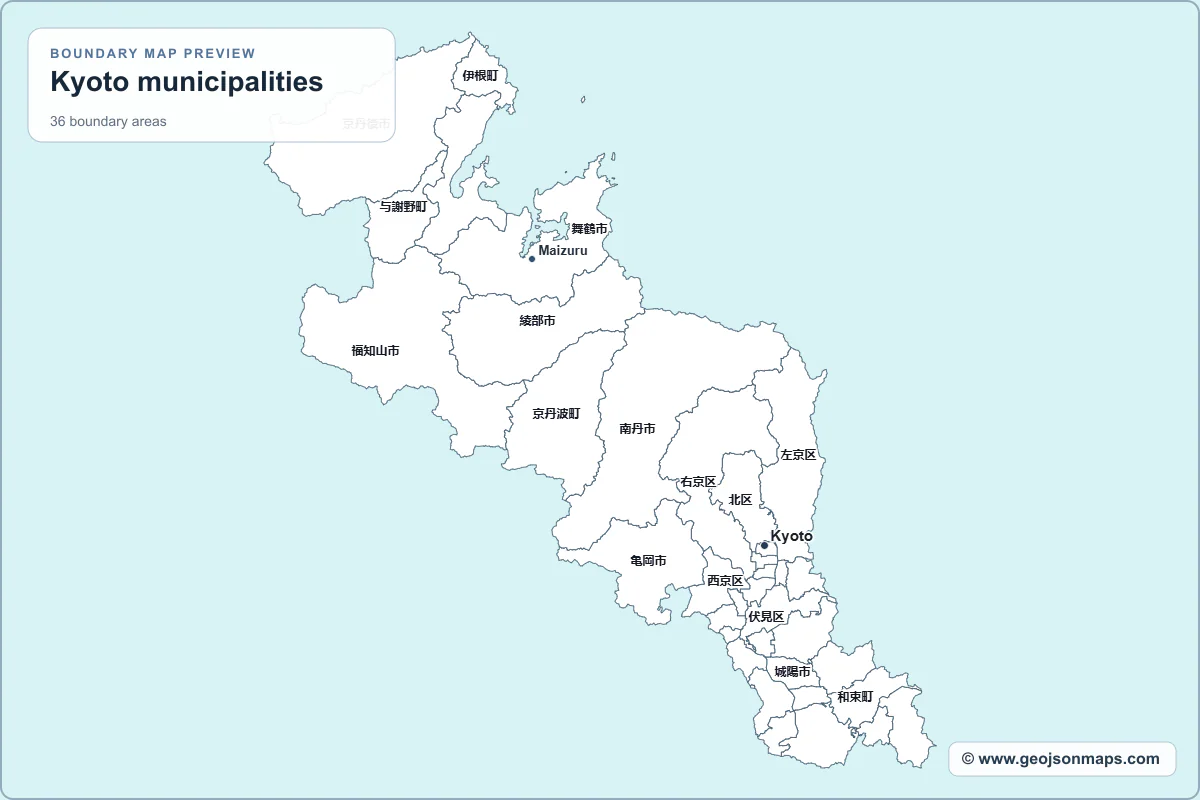 Preview of Kyoto municipalities map