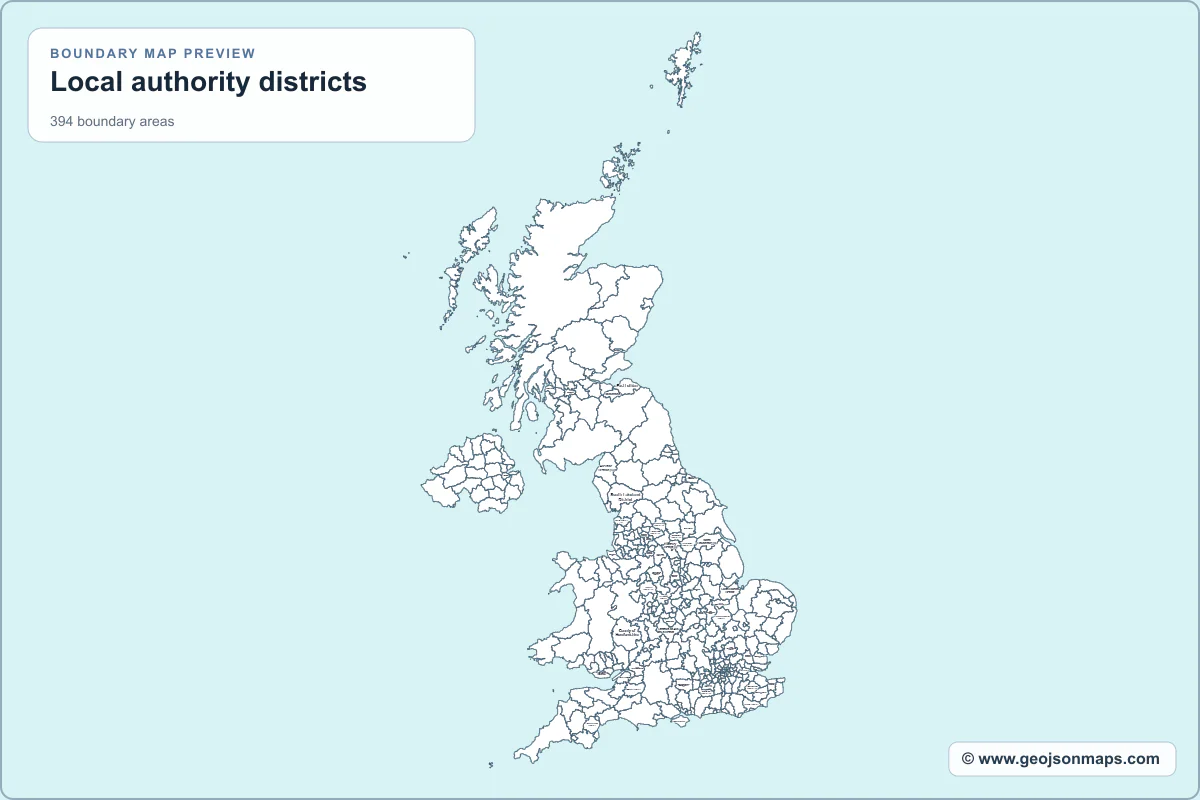 Preview of Local authority districts map