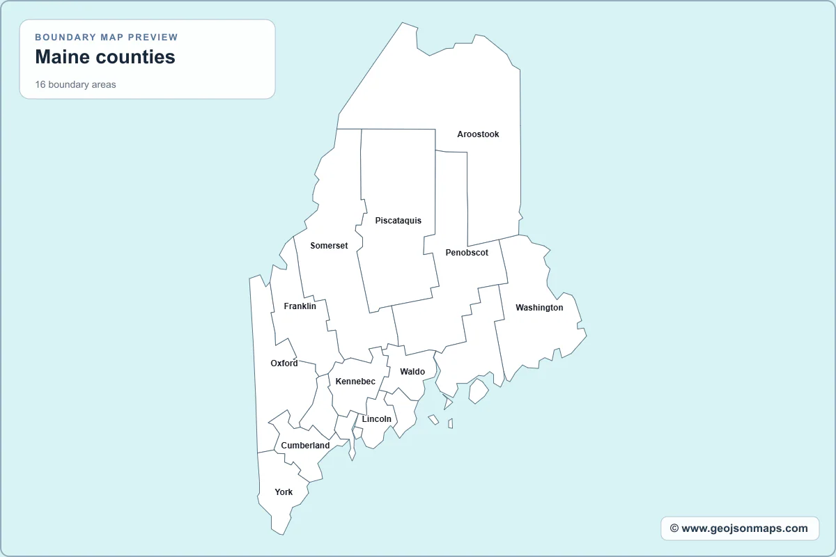 Preview of Maine counties map