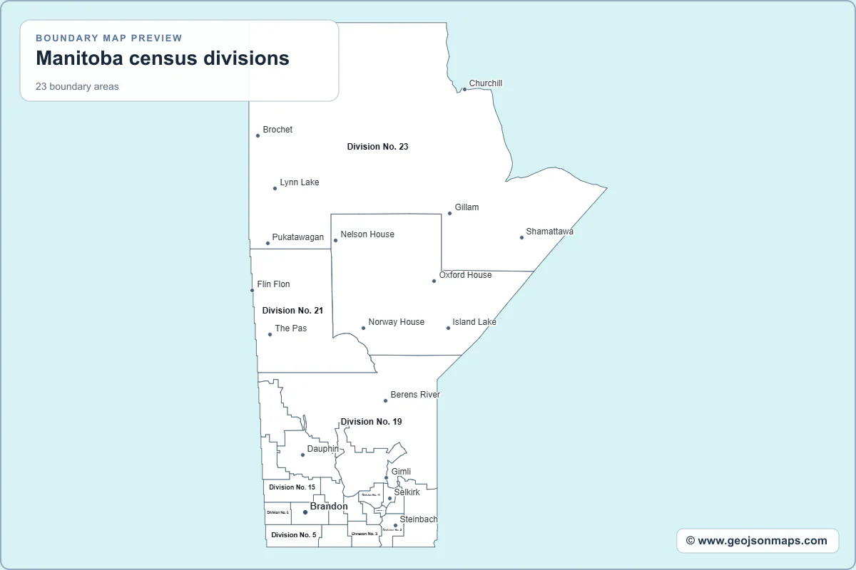 Preview of Manitoba census divisions map