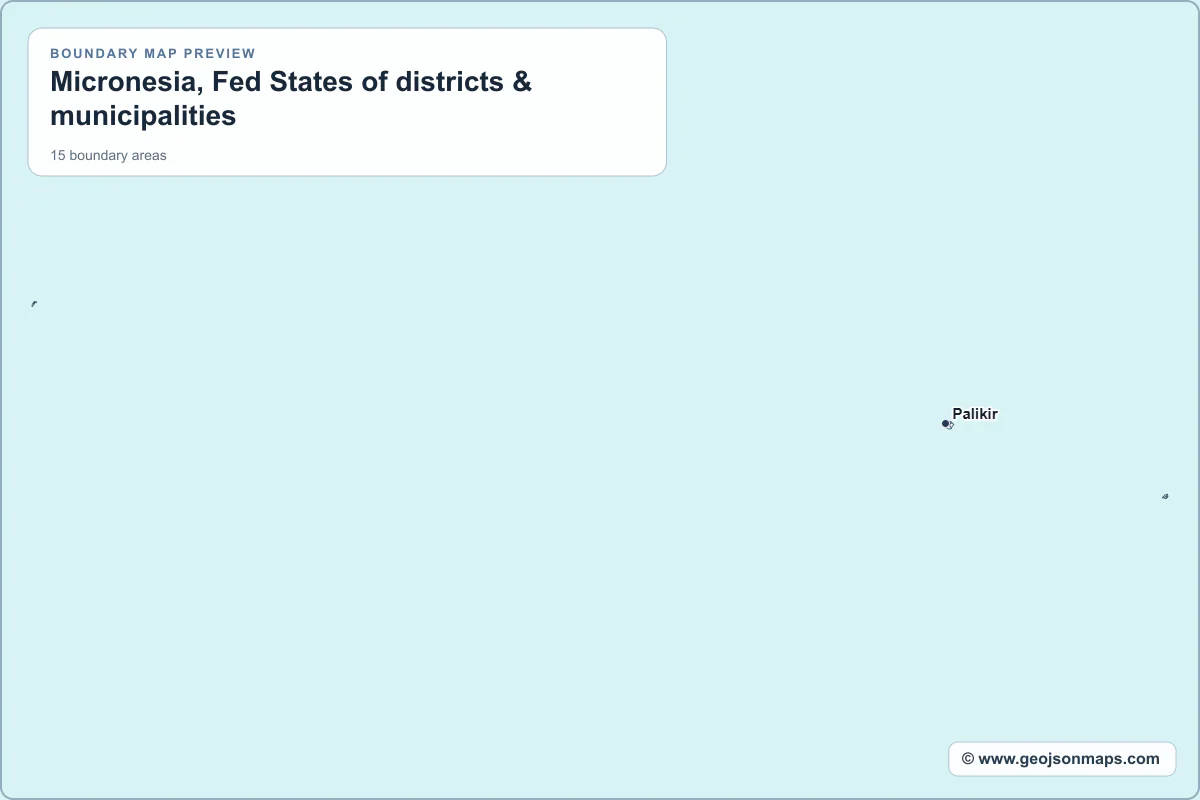Preview of Micronesia, Fed States of districts & municipalities map