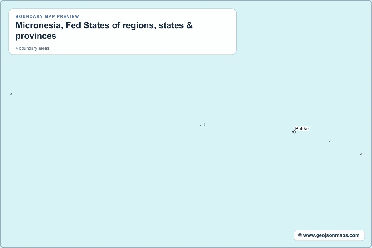 Preview of Micronesia, Fed States of regions, states & provinces map