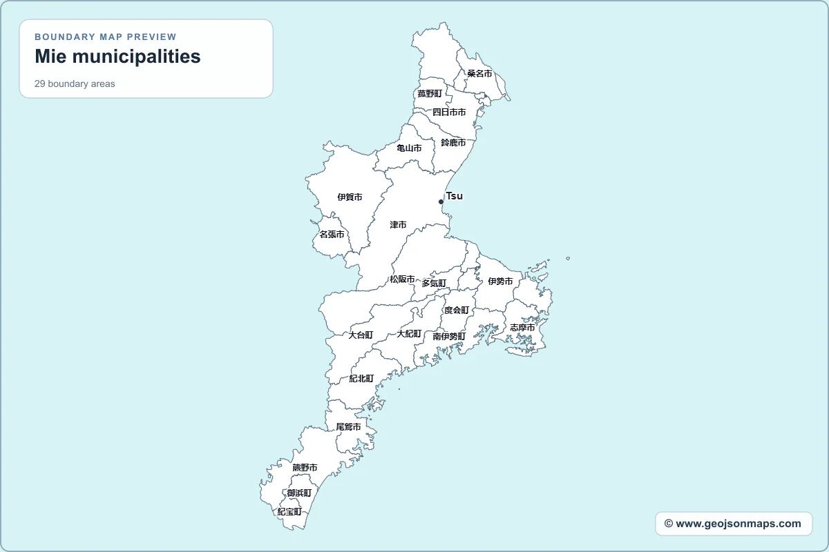 Preview of Mie municipalities map