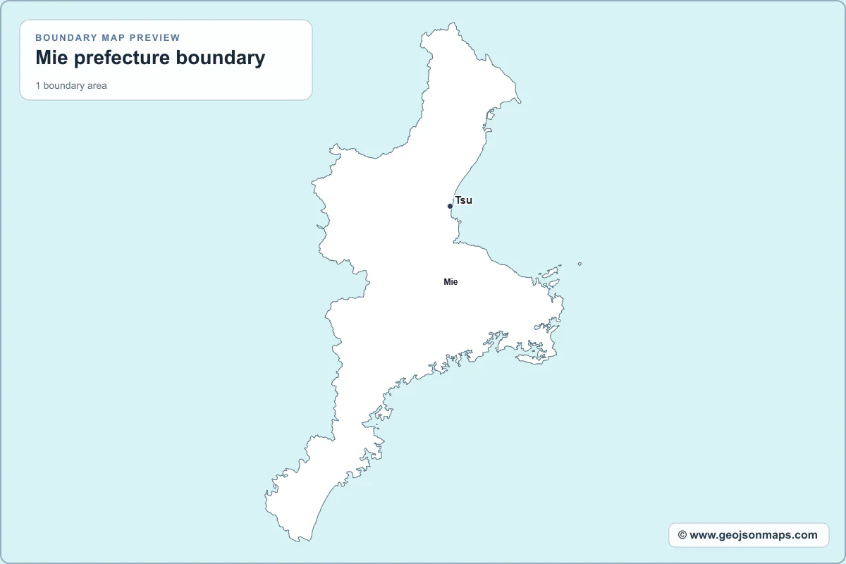 Preview of Mie prefecture boundary map